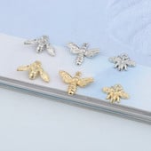 5 buc. Brelocuri pentru cercei cu albine europene, din aliaj de aur, bricolaj, pandantiv cu animale, colier, brăţară, bijuterii, accesorii C268