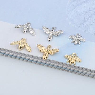 5 buc. Brelocuri pentru cercei cu albine europene, din aliaj de aur, bricolaj, pandantiv cu animale, colier, brăţară, bijuterii, accesorii C268