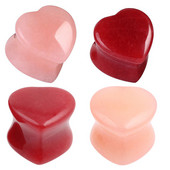 2 buc. dopuri de piatră de inimă și tuneluri dopuri pentru urechi, tuneluri, pentru cercei, dopuri pentru urechi, tuneluri, calibre, inele pentru urechi, bijuterii pentru piercing pentru corp.
