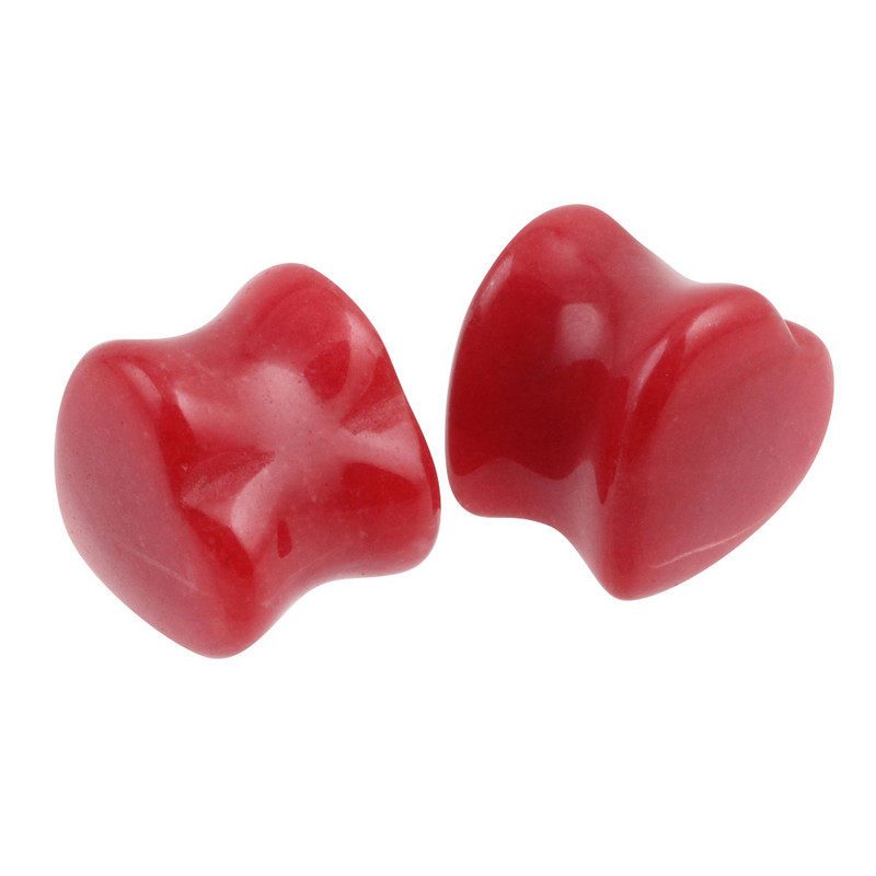 2 buc. dopuri de piatră de inimă și tuneluri dopuri pentru urechi, tuneluri, pentru cercei, dopuri pentru urechi, tuneluri, calibre, inele pentru urechi, bijuterii pentru piercing pentru corp.