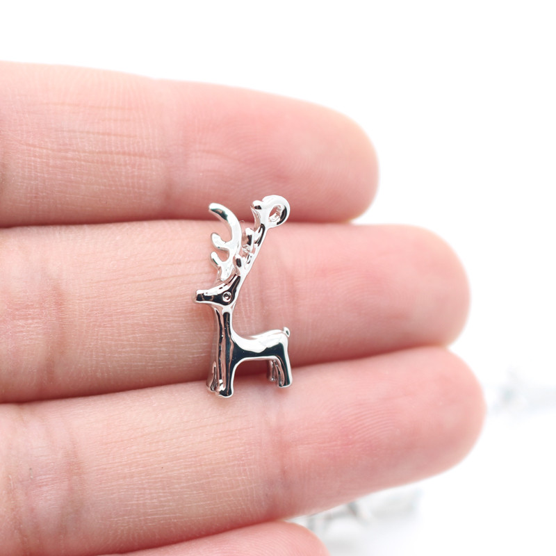 5 bucăți drăguț de Crăciun Elk 3D cercei mici de cerb din aliaj farmece rafinate colier brățară pandantiv cu animale cadou de Crăciun bijuterii