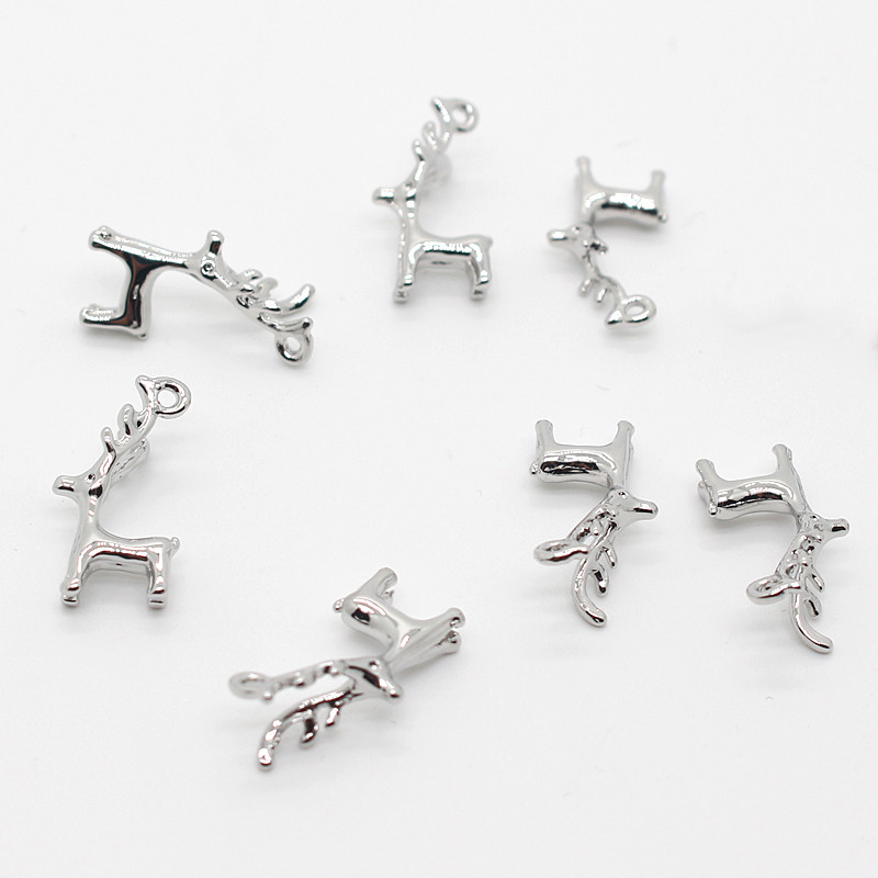 5 bucăți drăguț de Crăciun Elk 3D cercei mici de cerb din aliaj farmece rafinate colier brățară pandantiv cu animale cadou de Crăciun bijuterii