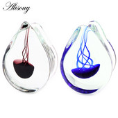 Alisouy 1 bucă transparentă picătură de apă din sticlă pentru urechi de meduze, tuneluri, dopuri, targă, expandare, cercei, piercing, bijuterii pentru corp