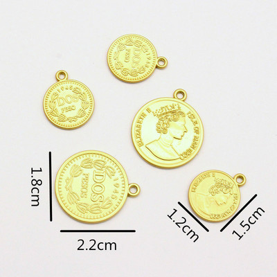 5 bucăți Monede de aur Portret Brățară de epocă Constatări Bijuterii Charms Boho Cercei Dangle Colier Pandantiv Faceți Accesoriu C248