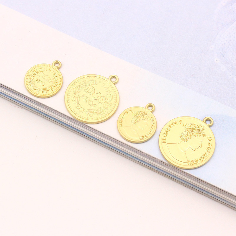 5 bucăți Monede de aur Portret Brățară de epocă Constatări Bijuterii Charms Boho Cercei Dangle Colier Pandantiv Faceți Accesoriu C248