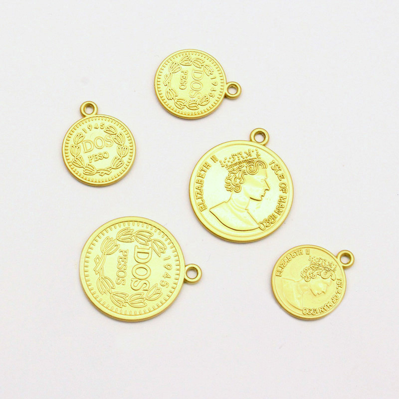 5 bucăți Monede de aur Portret Brățară de epocă Constatări Bijuterii Charms Boho Cercei Dangle Colier Pandantiv Faceți Accesoriu C248
