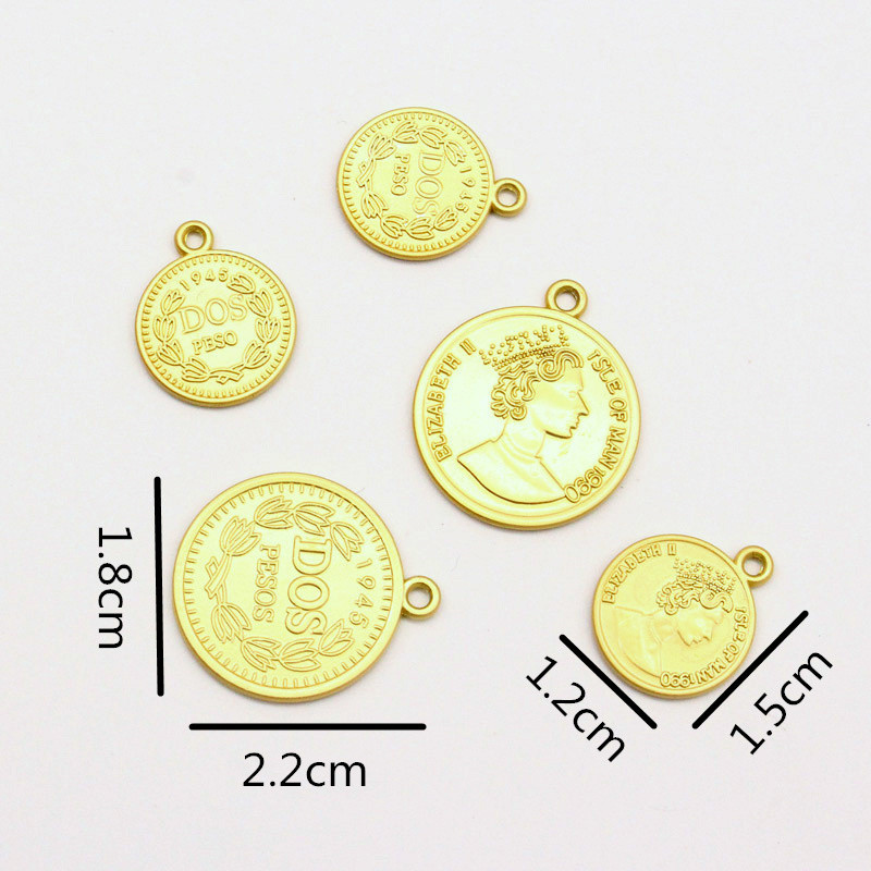 5 bucăți Monede de aur Portret Brățară de epocă Constatări Bijuterii Charms Boho Cercei Dangle Colier Pandantiv Faceți Accesoriu C248