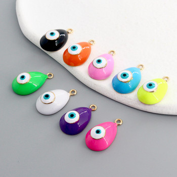 10 бр./опаковка Микс Емайл Водна капка Evil Eye Charms Направи си сам реколта Турция Blue Eye Гривна Колие Висулки Аксесоар за бижута D124