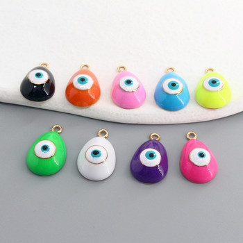 10 бр./опаковка Микс Емайл Водна капка Evil Eye Charms Направи си сам реколта Турция Blue Eye Гривна Колие Висулки Аксесоар за бижута D124