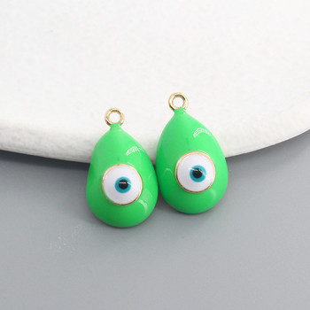 10 бр./опаковка Микс Емайл Водна капка Evil Eye Charms Направи си сам реколта Турция Blue Eye Гривна Колие Висулки Аксесоар за бижута D124