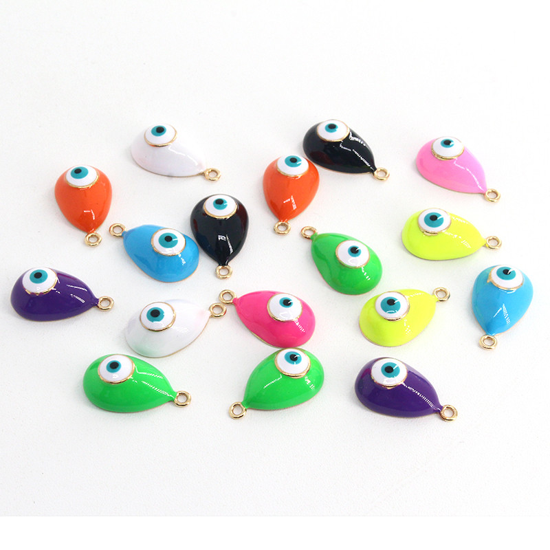 10 buc./pachet amestec de smalț picătură de apă evil eye farmece DIY vintage curcan ochi albastru brățară colier pandantive bijuterii accesoriu D124