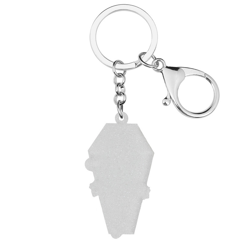 Bonsny Halloween Acrilic Horror Smile Craniu Sicri Brelocuri Trendy Poșetă Geantă Breloc Inel Bijuterii Pentru Femei Fete Breloc Cadou