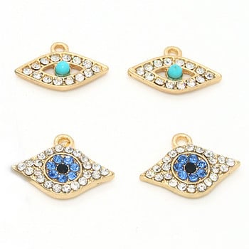 5 бр. Блестящи пълни кристали Evil Eye Evil Eye Earring Charms Ръчно изработена гривна Demon Eye Колие Висулка Аксесоар Направи си сам Lucky Jewelry Make