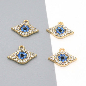 5 бр. Блестящи пълни кристали Evil Eye Evil Eye Earring Charms Ръчно изработена гривна Demon Eye Колие Висулка Аксесоар Направи си сам Lucky Jewelry Make