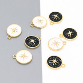 5 bucăți geometrice rotunde email hexagramă cercei farmec negru alb stea brățară colier pandantive accesoriu bricolaj farmec bijuterii face