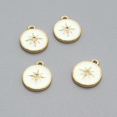 5 bucăți geometrice rotunde email hexagramă cercei farmec negru alb stea brățară colier pandantive accesoriu bricolaj farmec bijuterii face