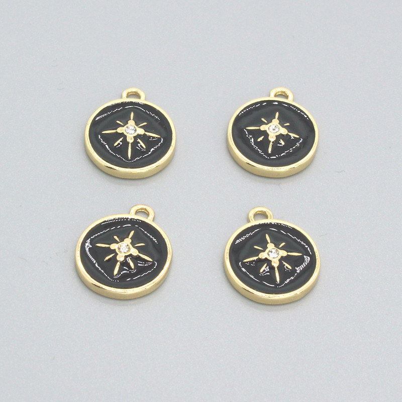 5 bucăți geometrice rotunde email hexagramă cercei farmec negru alb stea brățară colier pandantive accesoriu bricolaj farmec bijuterii face