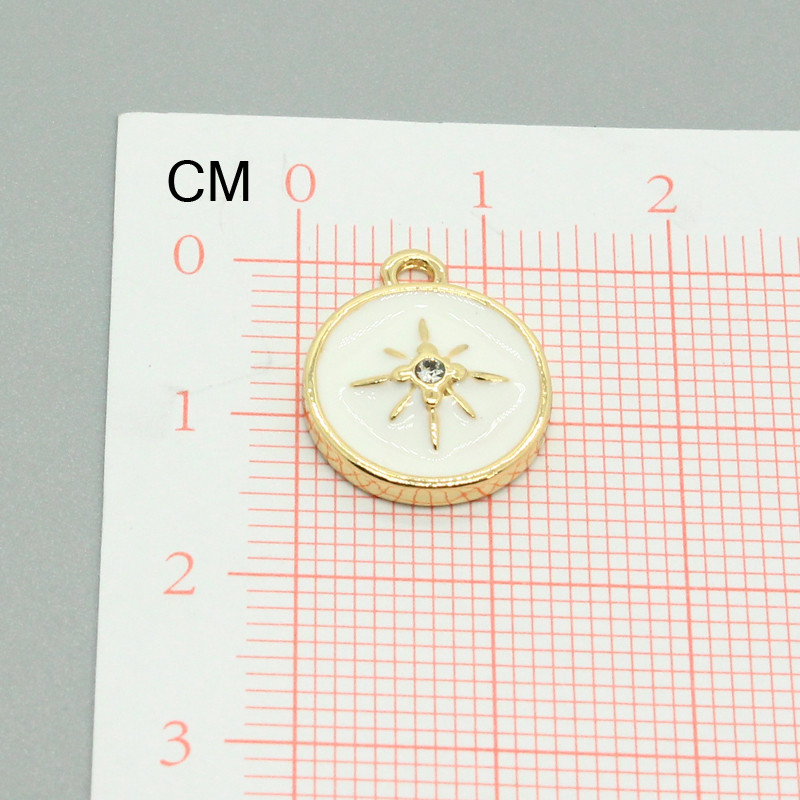 5 bucăți geometrice rotunde email hexagramă cercei farmec negru alb stea brățară colier pandantive accesoriu bricolaj farmec bijuterii face