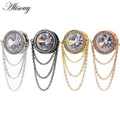 Alisouy 2PCS od nehrđajućeg čelika cirkon kristalni lanac privjesak čepić za uši Tunel Expander Fles Stretcher Mjerači Nakit za piercing