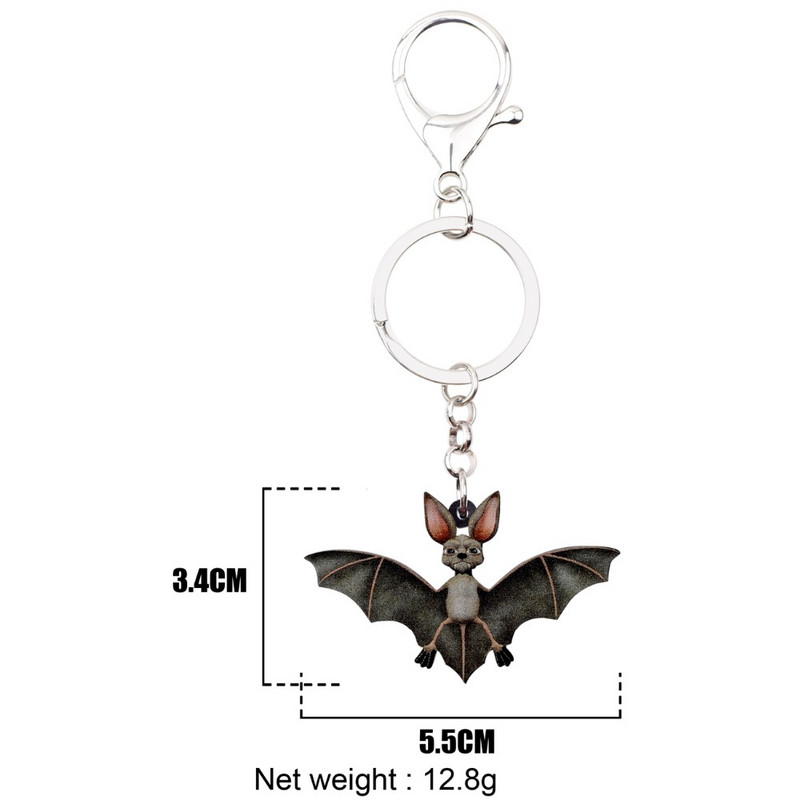 Bonsny Acrilic Halloween Noutate Liliac Breloc Breloc Inel Bijuterii Animale Pentru Femei Fete Adolescenți Geanta Poșeta de mașină Brelocuri Originale
