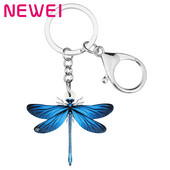 Newei Acrilic Blue Dragonfly Breloc Big Insect Animal Breloc Bijuterii Pentru Femei Copii Prieteni Accesoriu cadou la modă de primăvară