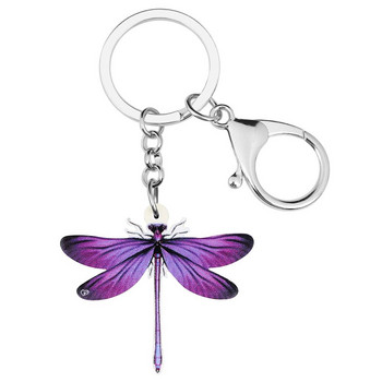 Newei Acrylic Blue Dragonfly Keychains Big Insect Animal Keyring Jewelry for Women Kids Girlfriends Ανοιξιάτικο μοντέρνο αξεσουάρ δώρου