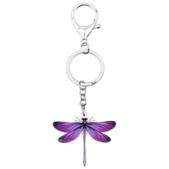 Newei Acrylic Blue Dragonfly Keychains Big Insect Animal Keyring Jewelry for Women Kids Girlfriends Ανοιξιάτικο μοντέρνο αξεσουάρ δώρου