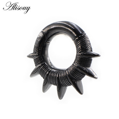 Alisouy 1 buc din oțel inoxidabil Spike Con Greutăți magnetice pentru urechi, expansoare grele, dopuri pentru targă, calibre, cercei, bijuterii pentru piercing pentru corp