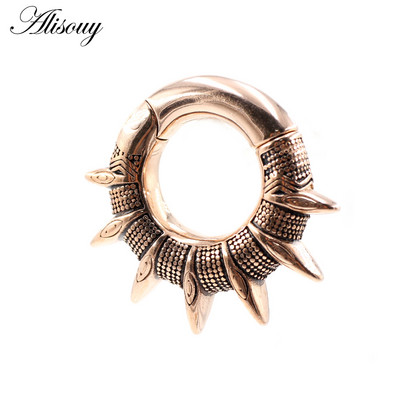 Alisouy 1 buc din oțel inoxidabil Spike Con Greutăți magnetice pentru urechi, expansoare grele, dopuri pentru targă, calibre, cercei, bijuterii pentru piercing pentru corp