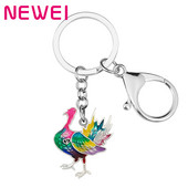 Bonsny Ziua Recunostintei din aliaj de email Floral Curcan Pui Breloc Inel Breloc Animal Cadouri unice Bijuterii pentru femei Brelocuri