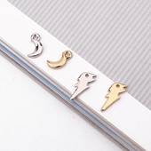 5 bucăți 15 mm cercei cu fulger strălucitor, cu lună, brelocuri, rezultate din aliaj, mici, mini brățară, colier, pandantiv, fabricare de bijuterii