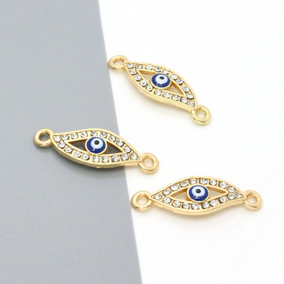 5db Fényes pulyka démon szem karkötő csatlakozó leletek teljes strassz Evil Eye nyaklánc medálok Lucky Charm ékszer gyártmány