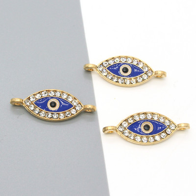5db Fényes pulyka démon szem karkötő csatlakozó leletek teljes strassz Evil Eye nyaklánc medálok Lucky Charm ékszer gyártmány