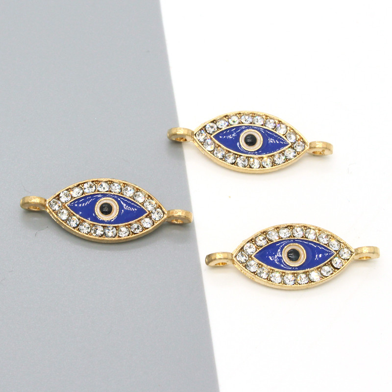 5db Fényes pulyka démon szem karkötő csatlakozó leletek teljes strassz Evil Eye nyaklánc medálok Lucky Charm ékszer gyártmány