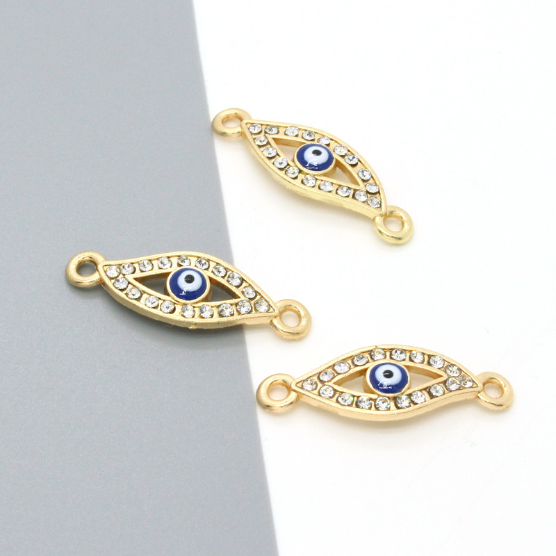 5db Fényes pulyka démon szem karkötő csatlakozó leletek teljes strassz Evil Eye nyaklánc medálok Lucky Charm ékszer gyártmány