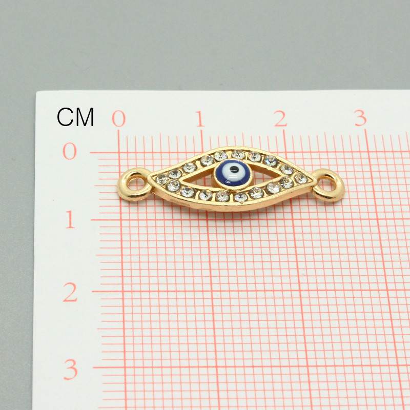 5db Fényes pulyka démon szem karkötő csatlakozó leletek teljes strassz Evil Eye nyaklánc medálok Lucky Charm ékszer gyártmány