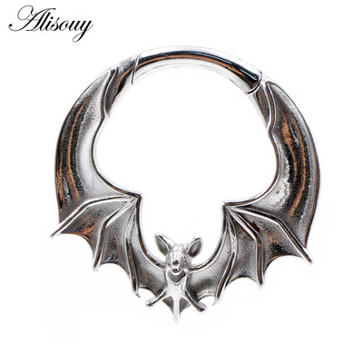 Alisouy 1PC Cercei din oțel inoxidabil Greutate pentru ureche de liliac, cu umeraș, expansor, dopuri, calibre, cercei, piercing pentru corp, bijuterii