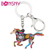 Bonsny acrilic elegant care alergă breloc brelocuri inele noutate bijuterii animale pentru femei fete geanta mașină geanta Bijoux cadou