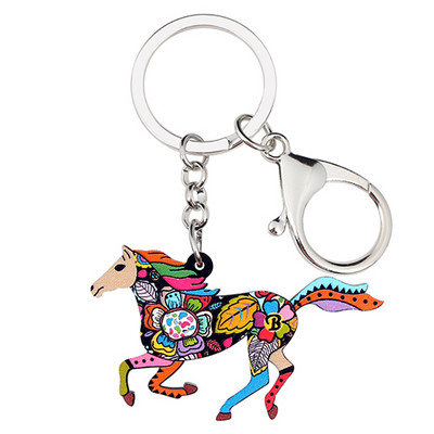 Bonsny acrilic elegant care alergă breloc brelocuri inele noutate bijuterii animale pentru femei fete geanta mașină geanta Bijoux cadou