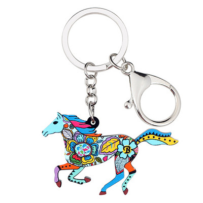 Bonsny acrilic elegant care alergă breloc brelocuri inele noutate bijuterii animale pentru femei fete geanta mașină geanta Bijoux cadou