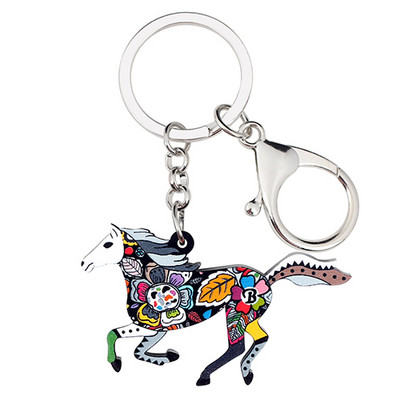 Bonsny acrilic elegant care alergă breloc brelocuri inele noutate bijuterii animale pentru femei fete geanta mașină geanta Bijoux cadou