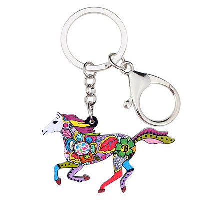 Bonsny acrilic elegant care alergă breloc brelocuri inele noutate bijuterii animale pentru femei fete geanta mașină geanta Bijoux cadou