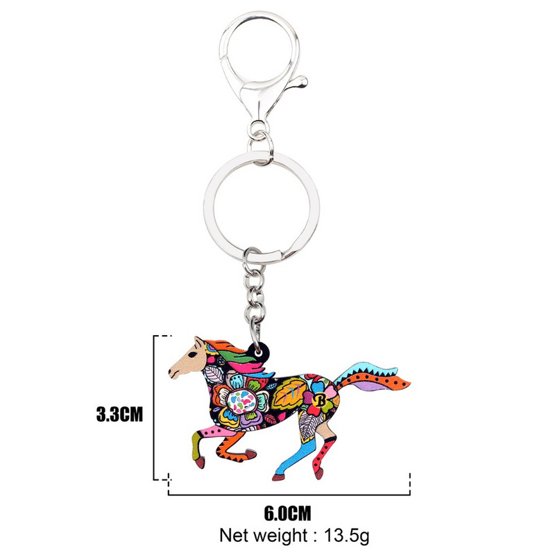 Bonsny acrilic elegant care alergă breloc brelocuri inele noutate bijuterii animale pentru femei fete geanta mașină geanta Bijoux cadou