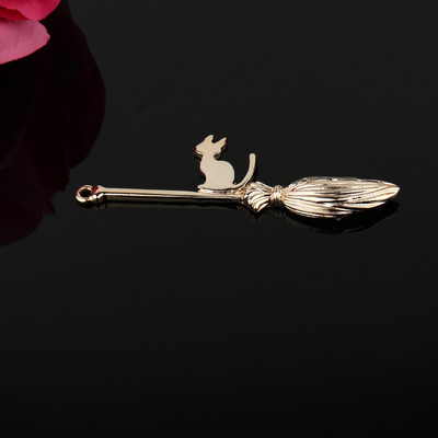 3 buc 68 mm Desene Animat Punk Drăguț Pisică Magică Vrăjitoare Mătură Cabochon Diy Handmade Pandantiv Colier Brățară Accesorii Bărbați Femei Bijuterii