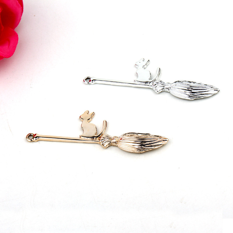 3 buc 68 mm Desene Animat Punk Drăguț Pisică Magică Vrăjitoare Mătură Cabochon Diy Handmade Pandantiv Colier Brățară Accesorii Bărbați Femei Bijuterii