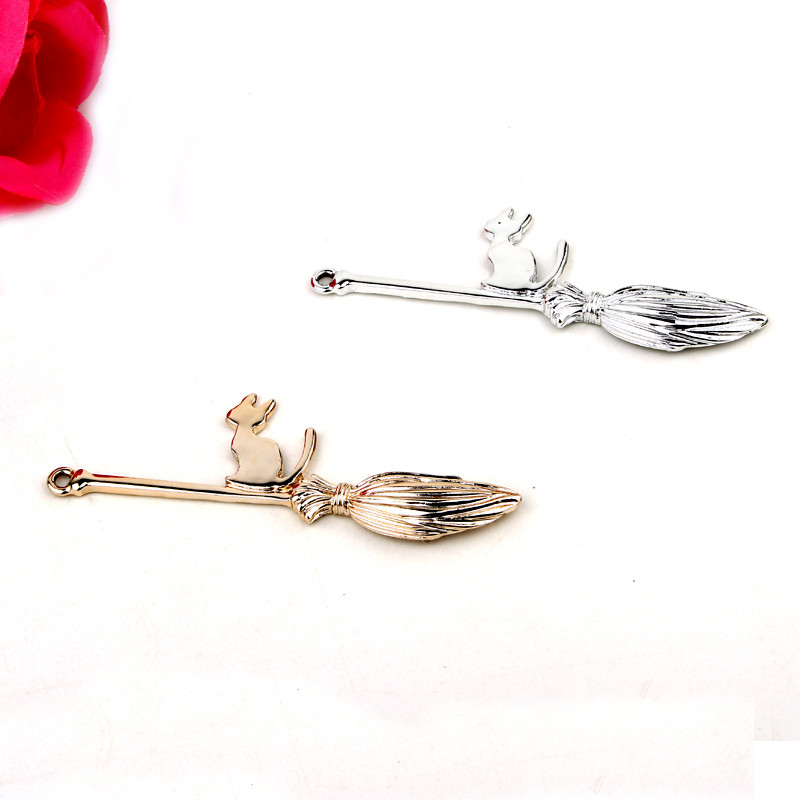 3 buc 68 mm Desene Animat Punk Drăguț Pisică Magică Vrăjitoare Mătură Cabochon Diy Handmade Pandantiv Colier Brățară Accesorii Bărbați Femei Bijuterii