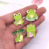Mix 10kom/pak Slatka emajlirana žaba od legure privjesci Metalni crtani životinjski privjesak za naušnicu Privjesak za ključeve DIY izrada nakita