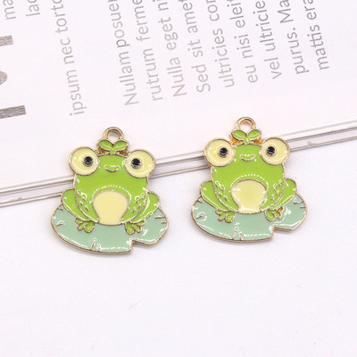 Mix 10kom/pak Slatka emajlirana žaba od legure privjesci Metalni crtani životinjski privjesak za naušnicu Privjesak za ključeve DIY izrada nakita