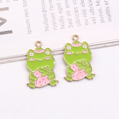 Mix 10kom/pak Slatka emajlirana žaba od legure privjesci Metalni crtani životinjski privjesak za naušnicu Privjesak za ključeve DIY izrada nakita