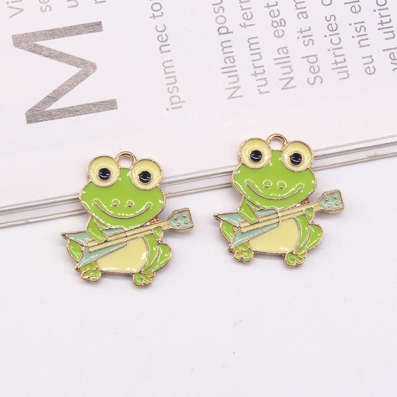 Mix 10kom/pak Slatka emajlirana žaba od legure privjesci Metalni crtani životinjski privjesak za naušnicu Privjesak za ključeve DIY izrada nakita